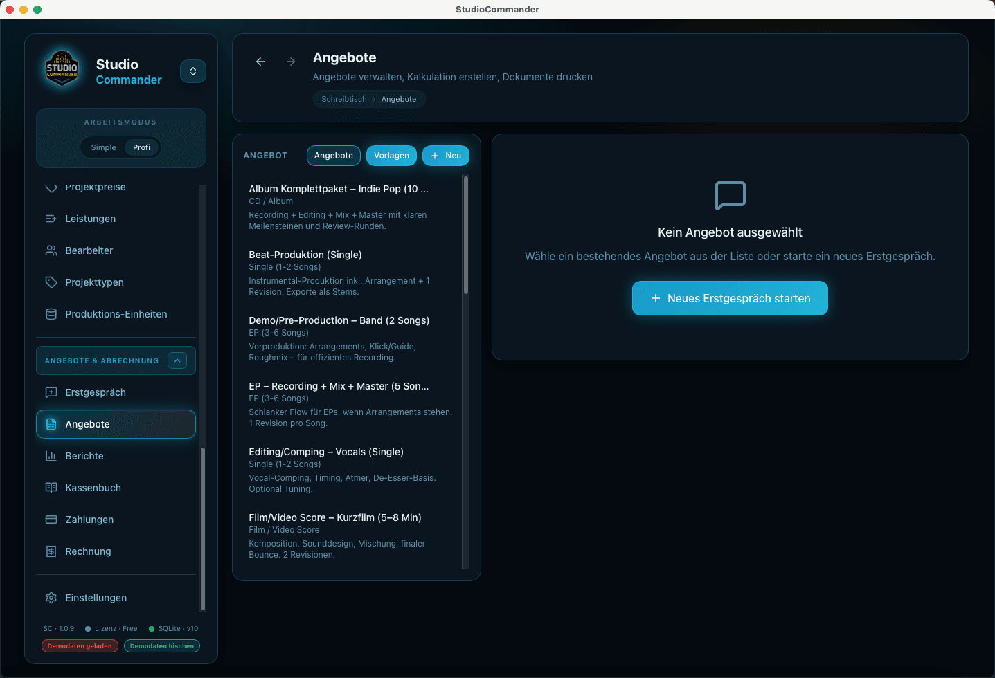 Preisberechnung im Angebotseditor
